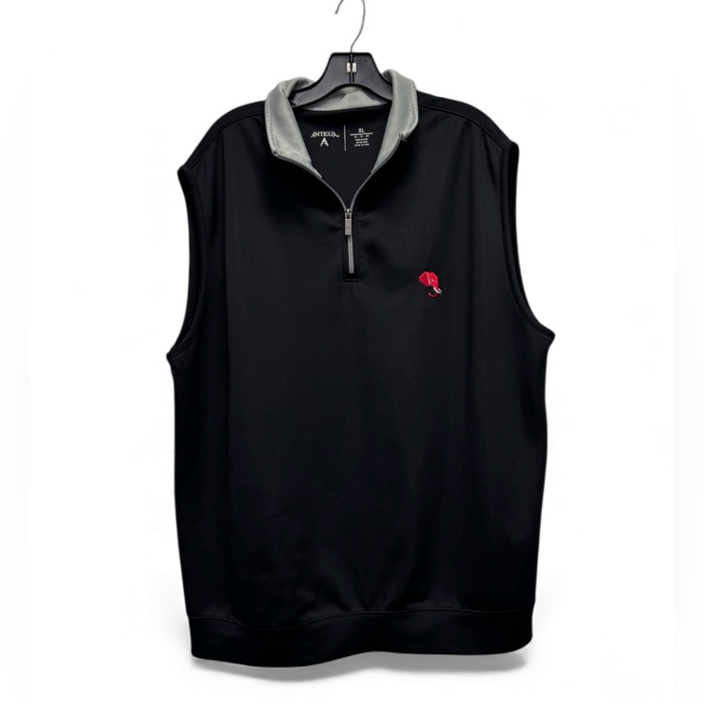 Antigua Black Vest with Red Elephant Accent Men’s XL